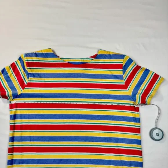 Jaclyn Smith Sport Multicolor Striped Tee Women’s Large 90s Skate Whimsy VTG - Picture 10 of 11